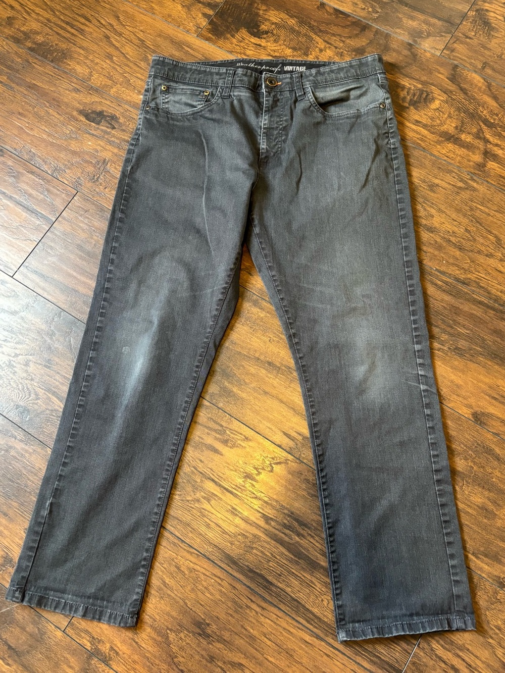 Weatherproof Men’s Straight Jeans in Charcoal Black‎